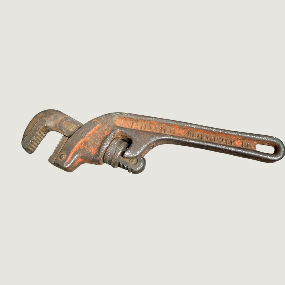 Ridgid Pipe Wrench 8in Orange Heavy Duty E8 Offset Vintage USA Tool